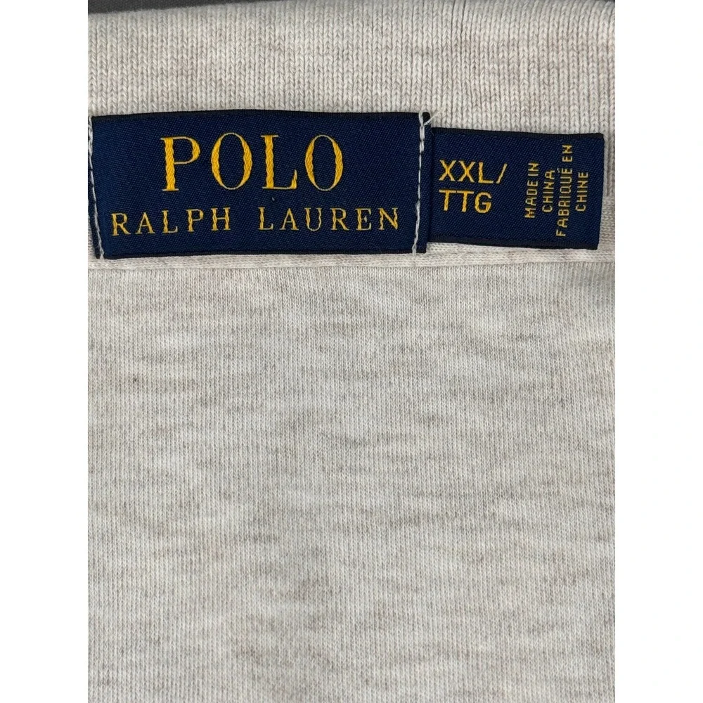 Polo Ralph Lauren Mens XXL Cream‎ Heather Short Sleeve Cotton Jersey Polo Shirt